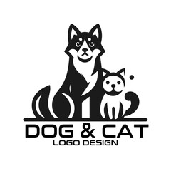 Dog And Cat Vector Logo Design