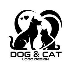 Dog And Cat Vector Logo Design