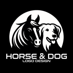 Horse And Dog Vector Logo Design