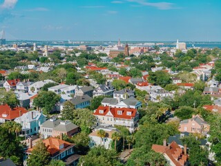 The resdential suburb of historical homes of Charlestowne, Charleston, South Carolina, United...