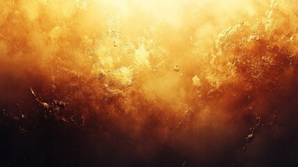 Abstract background of golden clouds against a black backdrop, resembling a sunset or sunrise.