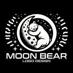 Moon Bear Vector Logo Design