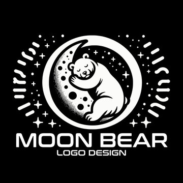 Moon Bear Vector Logo Design