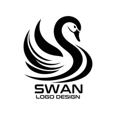 Fototapeta premium Swan Vector Logo Design