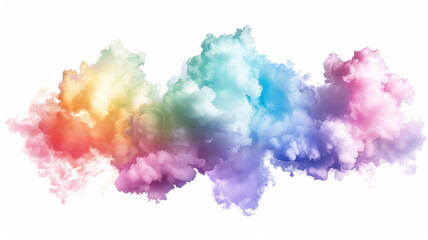 Fototapeta premium A vibrant cloud burst of rainbow colors, exploding across the sky in abstract patterns and bright hues, creating an energetic and dynamic visual effect. AI generative