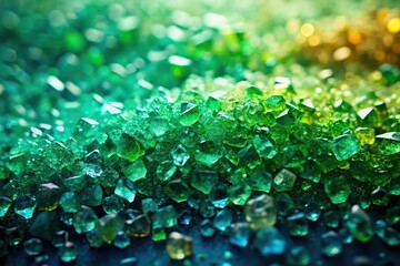 High angle view of emerald gradient background with complex color mixtures