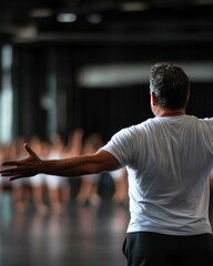 Choreographer Directing Dance Rehearsal in Studio