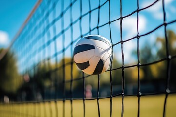 volleyball in a net