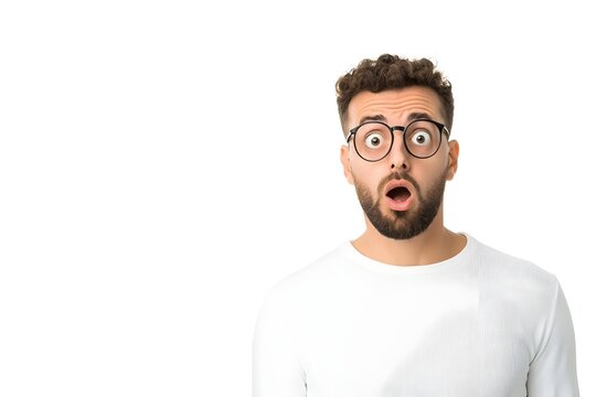 Dramatically Expressive Soulful Portrait on Pure White Background