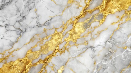 Fototapeta premium High angle view of luxurious gold and silver marble textured background