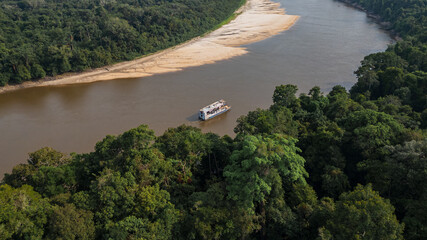 AERIAL PHOTOS OF THE NANAY RIVER IN THE PERUVIAN AMAZON, IGAPOS OR BLACK WATER RIVERS OF THE...