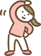 準備運動をしている女性