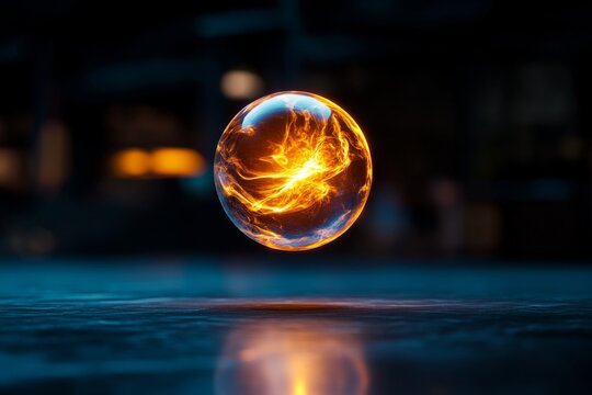 Supernatural presence represented by a single glowing orb of light floating in the darkness, casting faint shadows