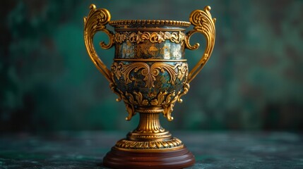 Naklejka premium Ornate Trophy with Decorative Golden Details