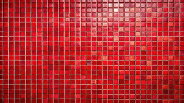 Red tile wall with an abstract pattern mosaic background, textured wall or floor , red, tile, wall, abstract, pattern