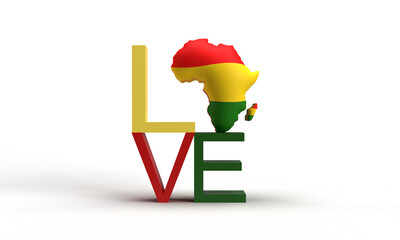 Love text font calligraphy hand written script south african red yellow green orange color map object icon design january february month america humanright 2025 culture freedom black history month oct