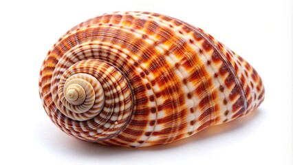 Obraz premium High angle view seashell adorned with intricate patterns isolated on white background