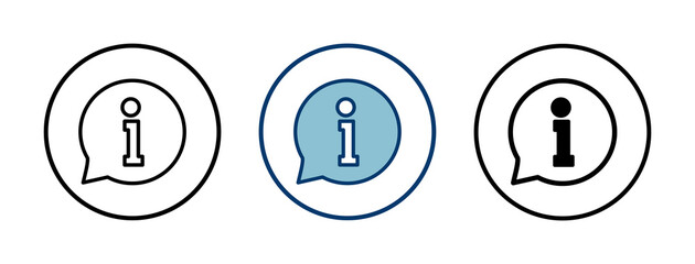 Information icon vector isolated on white background. Info sign. About us