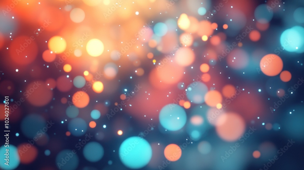 Poster abstract blurred background with multicolored bokeh lights