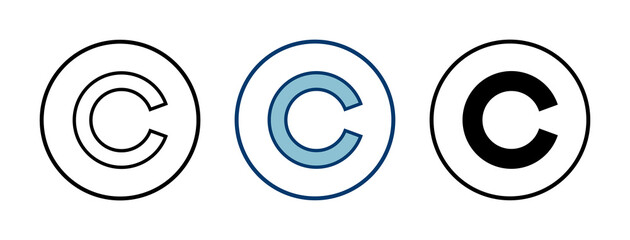 Copyright icon vector isolated on white background. copyright symbols