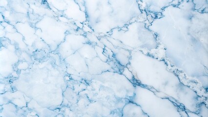 Obraz premium High angle winter theme marble texture in white and blue