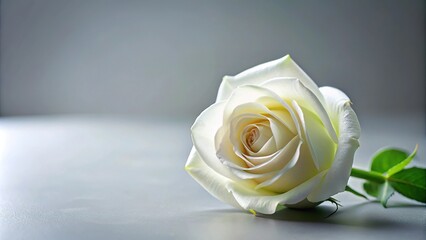 Fototapeta premium High definition wallpaper of a beautiful white rose, highlighted by leading lines