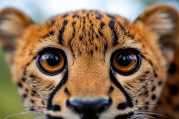 Detailed close-up of an endangered animal in a preserved habitat, with every hair and feature visible, showing the result of wildlife preservation efforts
