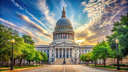 Historic Capitol Building in Madison Wisconsin POV