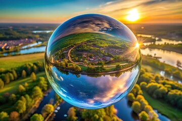 Holographic sphere reflecting environment