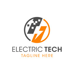electrical technology logo with circle letter M