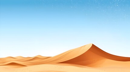 Serene desert landscape at dusk with clear starry sky and silhouetted sand dunes  Tranquil and atmospheric natural scene with a sense of calm and wonder