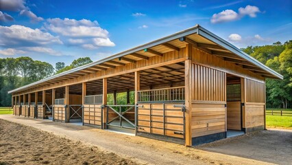 Horse shelter barn where horses are raised and maintained