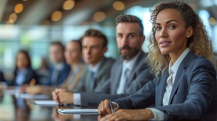 Fototapeta premium Professional Business Meeting with Focused Attendees