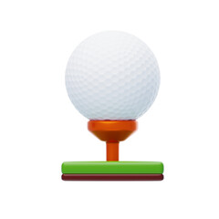 3D Golf Ball on Tee for Starting Shot