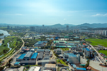 아산그린타워에서 본 아산 시가지의 풍경-View of Asan city from Asan Green Tower