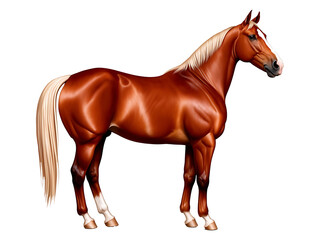 Obraz premium A Chestnut Horse with a Flaxen Mane and Tail