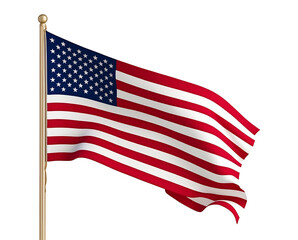 Fototapeta premium Waving American Flag on a Black Background