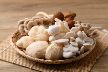 Lion's Mane mushroom, Oyster mushroom and Yanagimutsutake mushroom