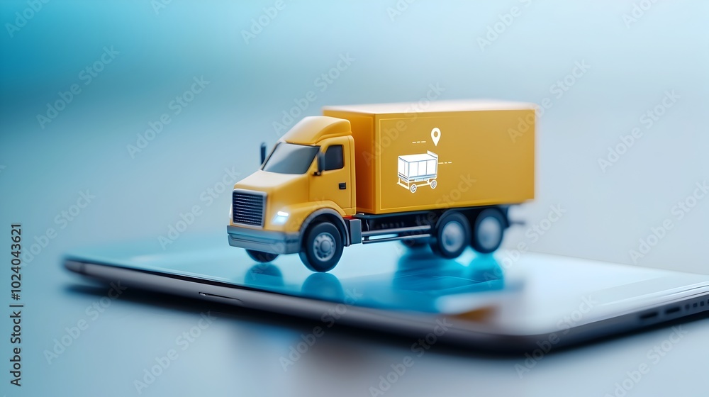 Aufkleber futuristic mobile app interface displaying real time order tracking and delivery status with a deliv