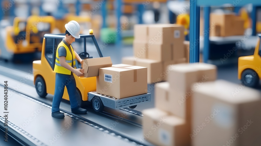 Poster a side view of a busy and efficient e commerce warehouse scene showcasing the management of orders a