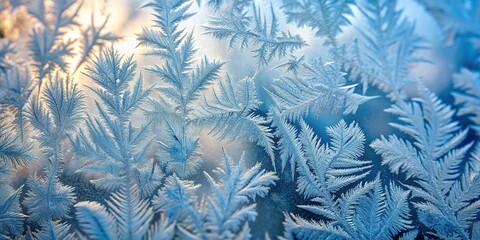 Ice patterns on frozen window seamless background