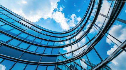 Modern Corporate Office Building with Glass Facade. Architecture and Commercial Real Estate