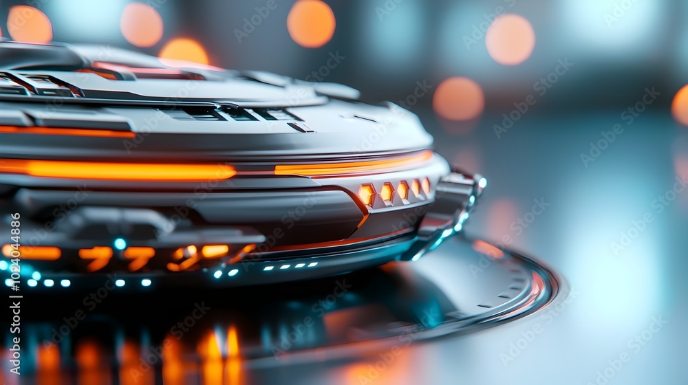 Poster sleek and innovative futuristic product design with advanced materials and glowing edges high tech c