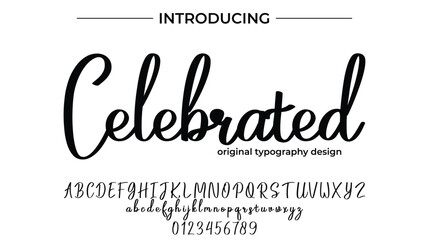 Celebrated Font Stylish brush painted an uppercase vector letters, alphabet, typeface