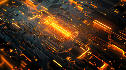 Obraz premium Banner background concept of modern industrial technology featuring laser engraving and cutting of heavy metal with light sparks. Metal Engraving. Illustration