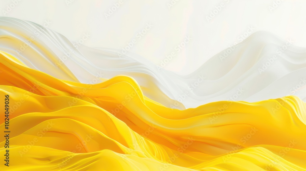 Poster bright white slide background with soft yellow wavy patterns at the bottom, ideal for presentations 