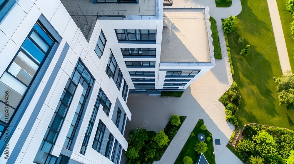Aufkleber sleek modern residential building with large windows open spaces and a minimalist architectural desi
