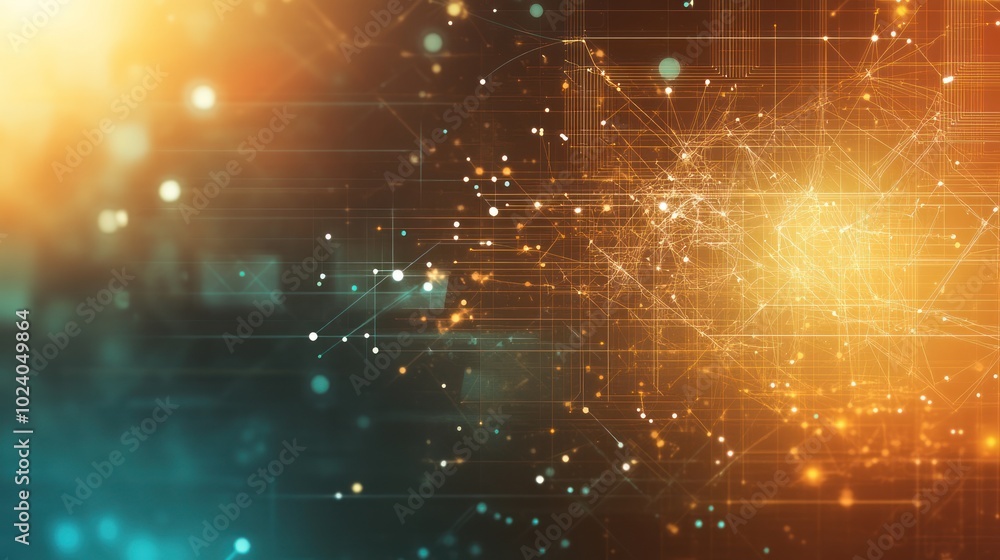 Poster technology background for presentations with sleek, professional design, incorporating tech elements