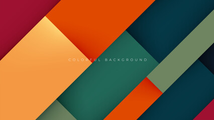 Obraz premium Abstract papercut background colorful shape cutout design vector