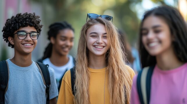 Teenage social issues, featuring teens engaged in activism, social justice, and discussions on important topics like equality, 
